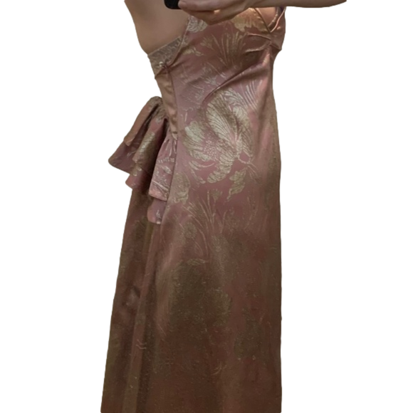 Rochas Pre-Fall 2017 Rose Gold Silk Versailles Evening Gown Small - Picture 11 of 16